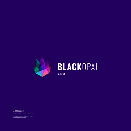 Black Opal - New CBD Hemp Brand-ontwerp door artsigma