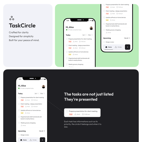 Clean and Intuitive Mobile app design for a collaborative task management app Design by balajinant