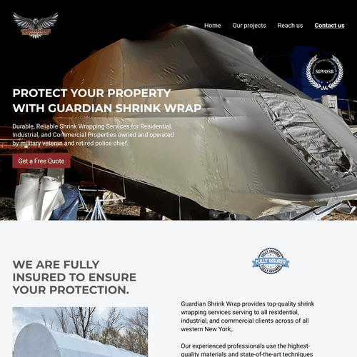 Guardian Shrink Wrap Home Page Design by Wahabcreative
