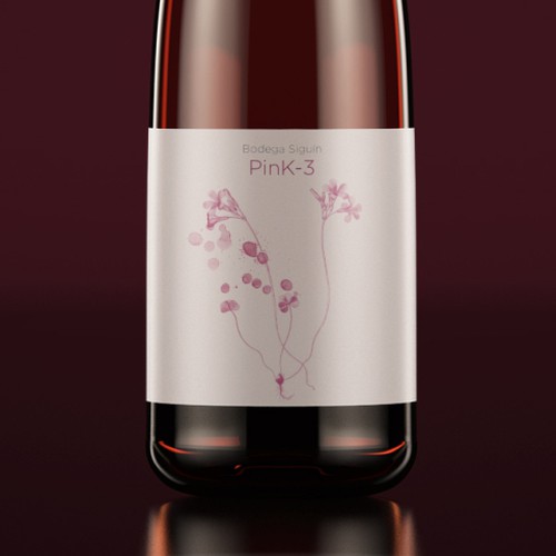 Etiqueta que represente la personalidad de nuestro vino rosado PinK-3 Design by Olga Rabodzey