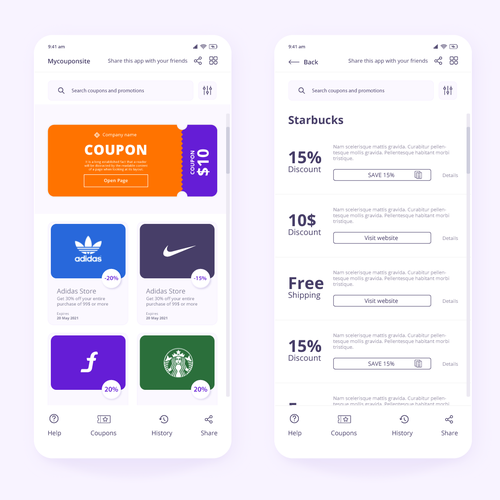 Design for a Coupon/Promotion app Design by Knightstemplar