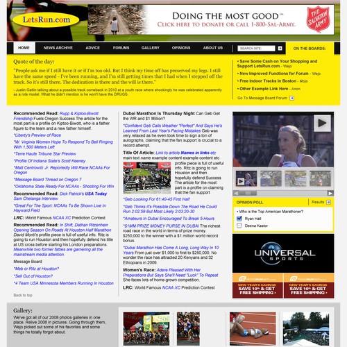 LetsRun.com Homepage Re-Design/Cleanup Diseño de MrPete