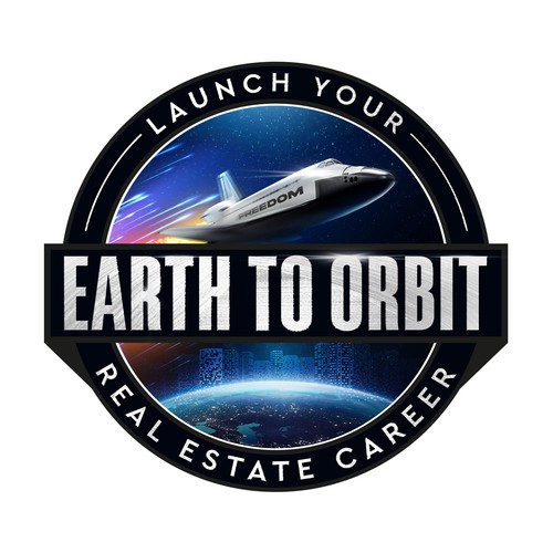 Realistic Logo for "Earth to Orbit" Sales Course. Achieve financial freedom through real estate. Design by GIRA.