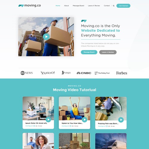 web page for moving related website Design by OMGuys™