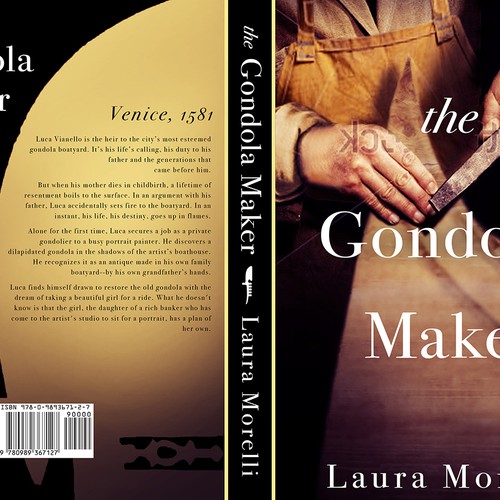 Book cover for The Gondola Maker: A novel set in 16th-century Venice Design by Llywellyn
