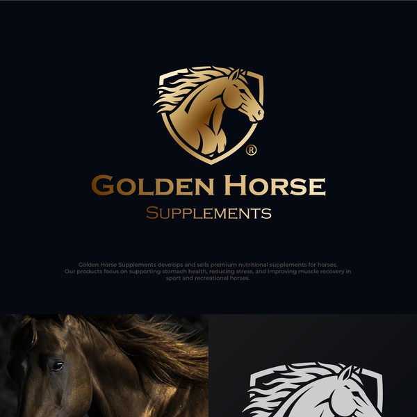 Design by Yassine Sardi titled "Golden Horse Supplements"