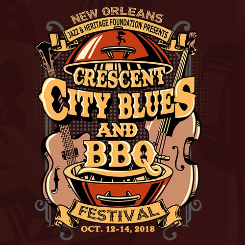 2018 Crescent City Blues & BBQ Festival Design by yuyunArts