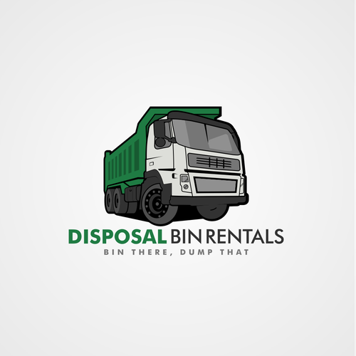 Cartoon-Style Truck Logo Design For Roll off Disposal Bin Rental ...