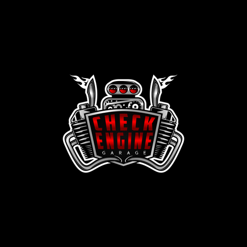 Check Engine Garage logo design for sport racing cars | Logo design contest