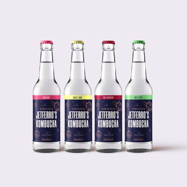 Design by MonaGus titled "Packaging design for Jetferro's Kombucha"