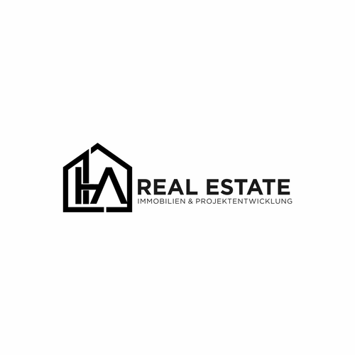 Premium Logo und Visitenkarte für Immobilienunternehmen HA Real Estate (modern & hochwertig)