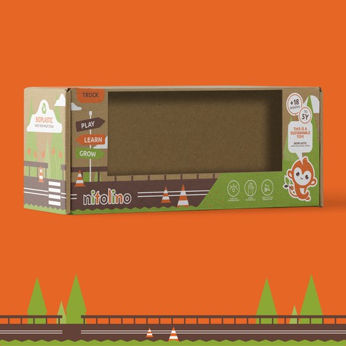 "Playful packaging design for a sustainable children toys brand" Design by OrNot