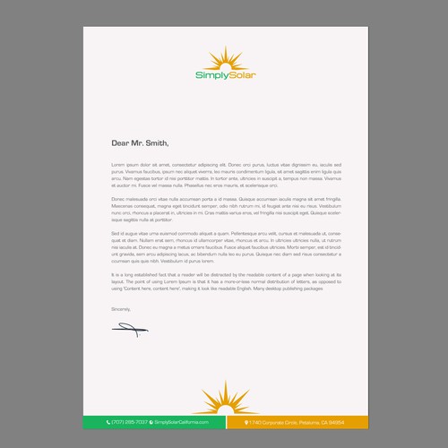 "Renewable Energy Company Letterhead" Design by chandrayaan.creative