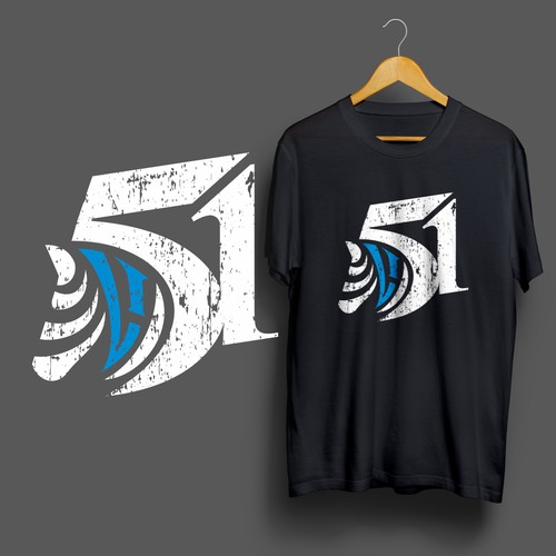 Edgy, Tough, Rugged, clothing Logo cleverly combining "Zebra" and "51" in a unique way. Diseño de adrian perdana