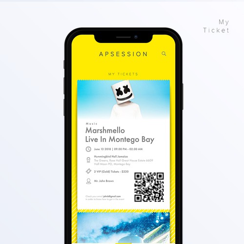 Design UI for awesome event ticketing app! Design by TLS_D™