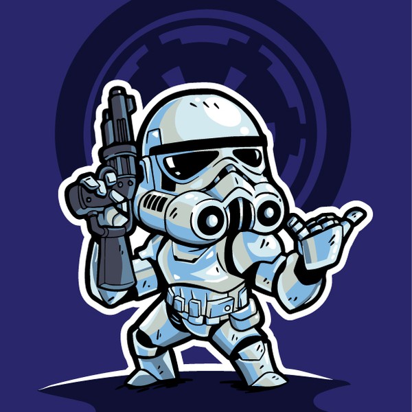 Star Wars character Stormtrooper do shaka