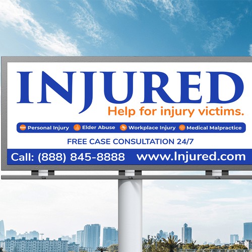 Injured.com Billboard Poster Design Ontwerp door Sketch Media™