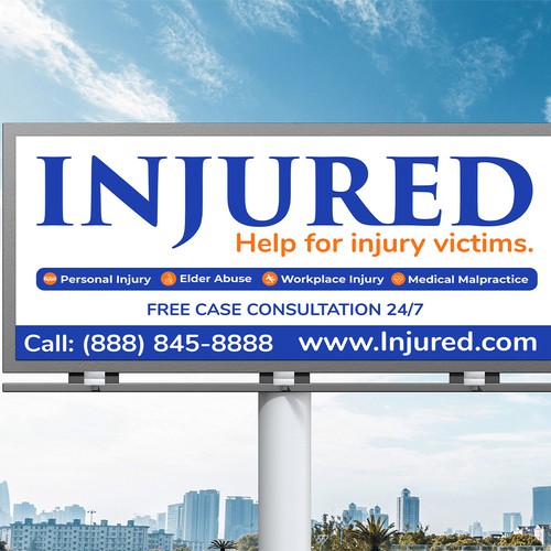 Injured.com Billboard Poster Design Design by Sketch Media™