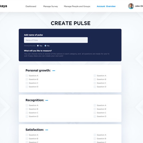 Fun and intuitive webpage for employee satisfaction survey! Design by FuturisticBug