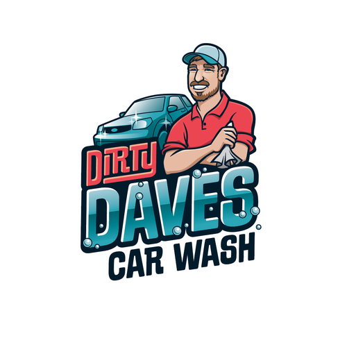 Car Wash Mascot with Logo Diseño de Steve Hai