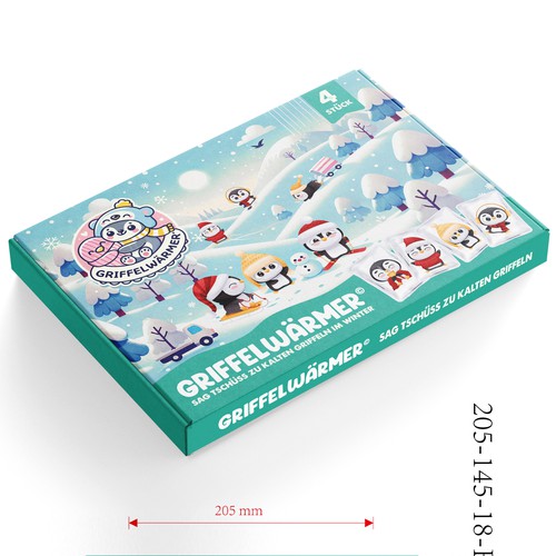 Package design for a set of 4 hand warmers Design by Davi Giolo ★