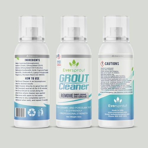 Product Label Design for Eco-Friendly Grout Cleaner Design by reply11