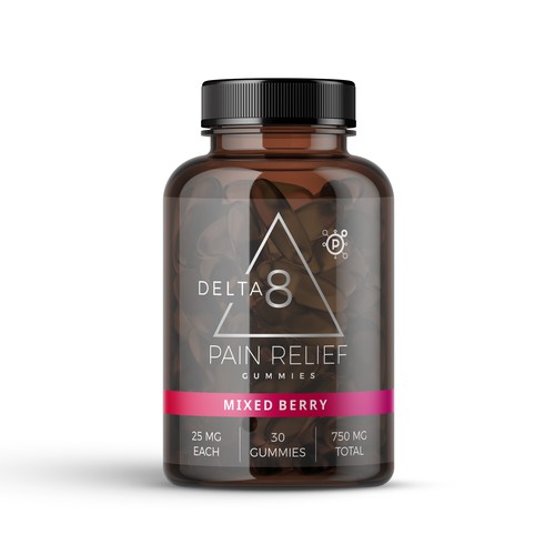 Pill Bottle Design for Delta 8 Pain Relief Gummies Design by Paresh Jadhav