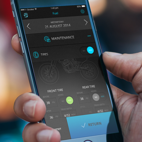 Design the first 3 screens of a new motorcycle note taking app! Design por Eugene Dobrik