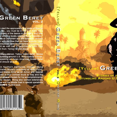 book cover graphic art design for Yellow Green Beret, Volume II Design by hellopogoe