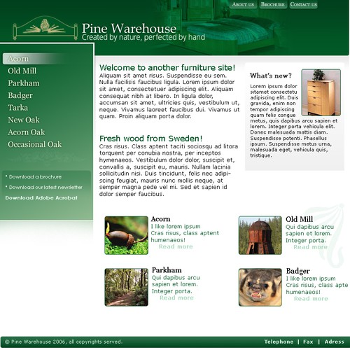 Design of website front page for a furniture website. Design por SaturnFirefly