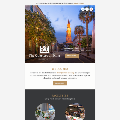Luxury Hotel in Charleston SC Welcome Letter Design by c R e a t i v e...
