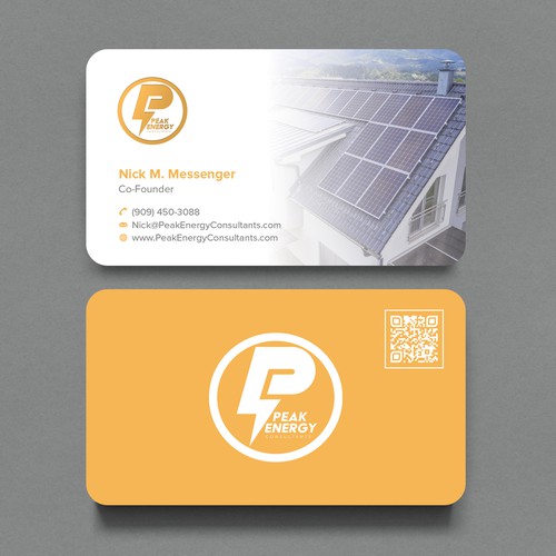 Modern Business Card Design for Electric Energy and Solar Company Design by CurveSky™ ☑️