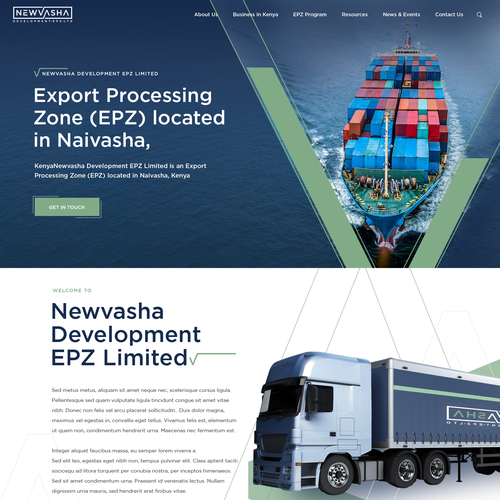 We need a web design for an Export Processing Zone in Kenya Design by Pinku