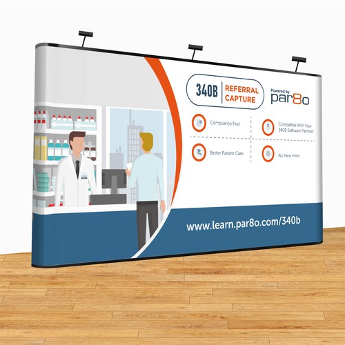 Design tradeshow background backdrop for healthcare company ( 10x20 feet) Design by Coli.W