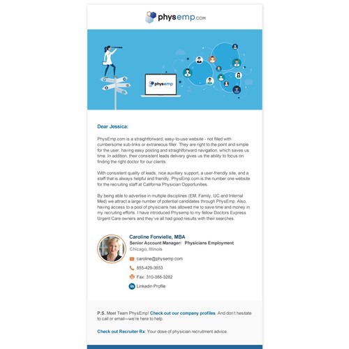 Design a Modern Email Template for PhysEmp - Physician Only Job Board Design von karinalexandra4