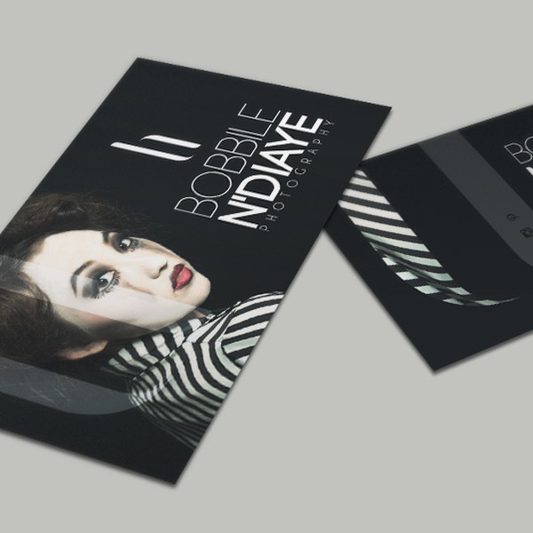 Bold, edgy business card for a fashion photographer