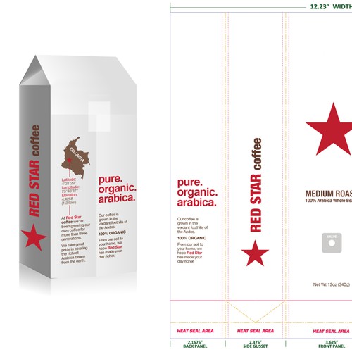 Create the next packaging or label design for Red Star Coffee Design by pooca