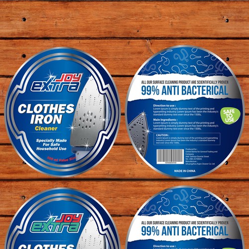 Design a capturing & informative label for a quirky cleaning product. Design von atensebling