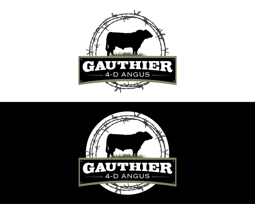 Create a company logo for a small cattle ranch, Gauthier 4-D Angus