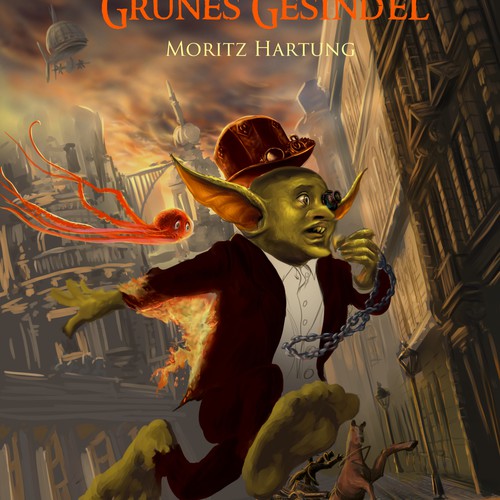 Book cover: Fantasy novel (humour, magic, steampunk) set in victorian Berlin Design by metatron studio