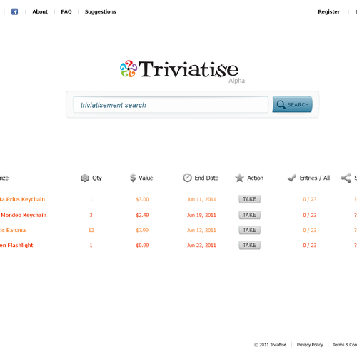 Create the next website design for Triviatise Diseño de dagArt