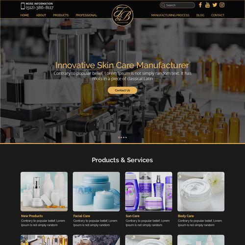 Black & gold themed website design Design by Creeative !con