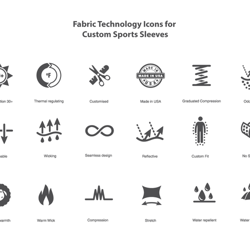 Create Fabric Technology Icons for Custom Sports Sleeves Design by Evelyne Krall