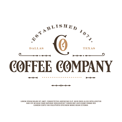 Coffee Company - Open since 1971, ORIGINAL COFFEE ROASTERS OF DALLAS Design by ∙beko∙