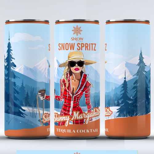 Snow Tequila Cocktail CANS Design by Windmill Designer™