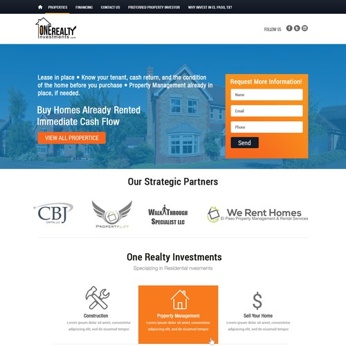 Residential Real Estate Investment site WordPress theme design contest