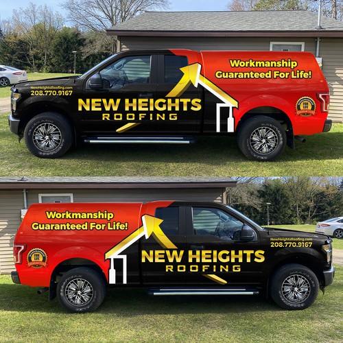 Create Bold And Professional Truck Wrap For High-End Roofing Company Design by ezesol™