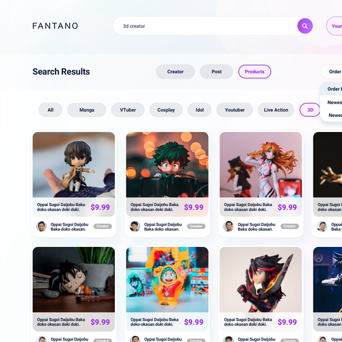 Design a membership fan club site where Japanese creators connect with English speaking supporters Design by Alex Capellan.