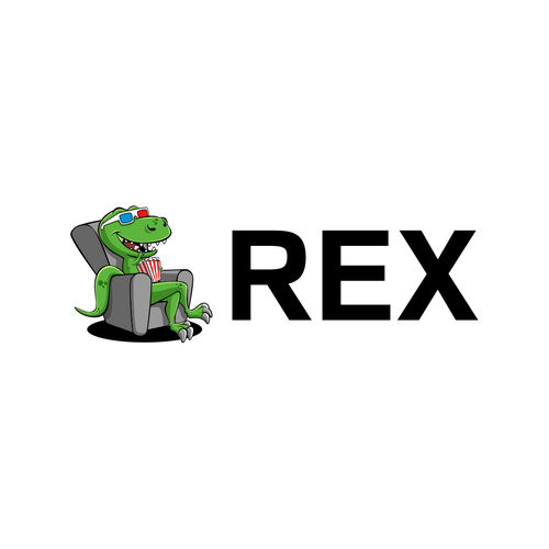 Design Rex Mobile App - Popcorn Eating T. Rex wearing 3D glasses por DZenhar Studio