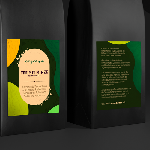 Cascara tea label Design by dsnalexhoffmann